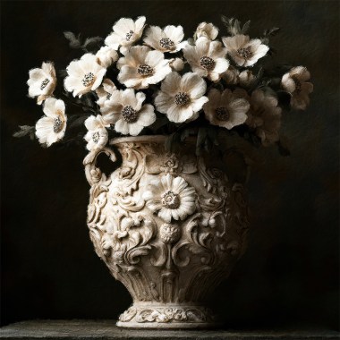 Art vaas met bloemen I